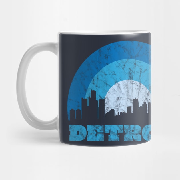 Detroit Vintage Sunrise - Football Colors by SchaubDesign